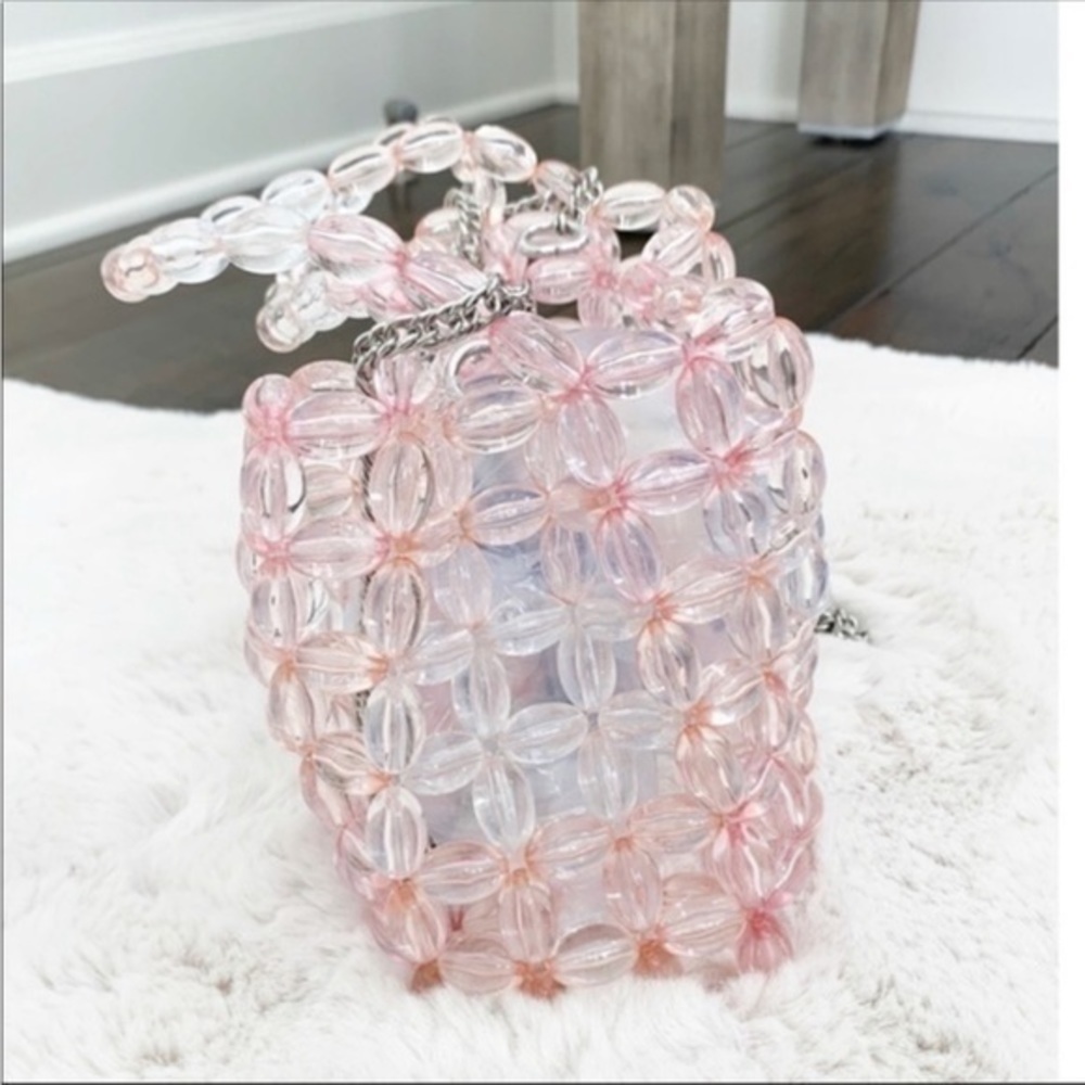 ZARA TRANSPARENT BEADED BUCKET BAG - Picture 8 of 12